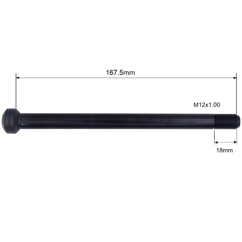 Axe arrière 167.5x12x1,0mm (tête conique) - FB1675BK001