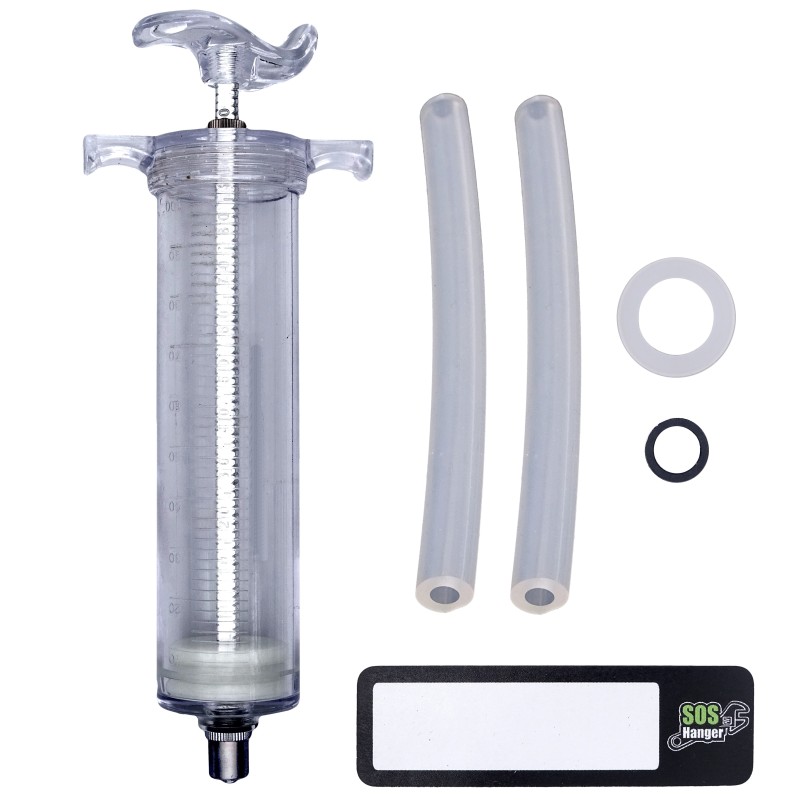 Seringue pour liquide tubeless 100ML avec tube en silicone Seringue pour liquide tubeless 100ML avec tube en silicone