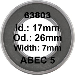 Roulement 63803 LH 17x26x7