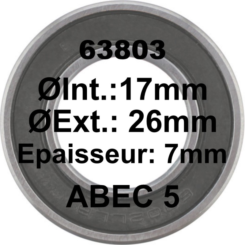 Roulement 63803 LH 17x26x7 Roulement 63803 LH 17x26x7