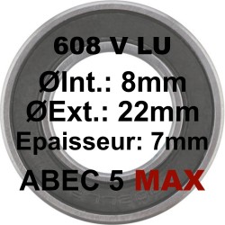 A5 MAX Bearing | 608 MAX LLU 8x22x7mm (V TYPE)
