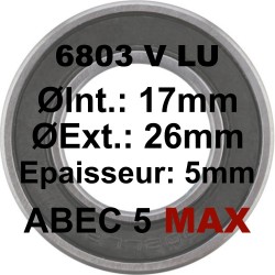 A5 MAX Bearing | 6803 MAX LLU 17x26x5mm (V TYPE)