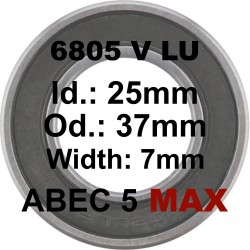 Roulement 6805 MAX LLU 25x37x7mm (V TYPE)