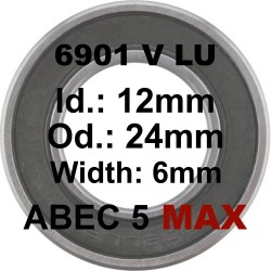 Roulement 6901 MAX LLU 12x24x6mm (V TYPE)