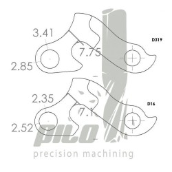 Patte de dérailleur D16