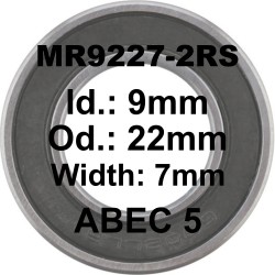 A5 Bearing | MR9227-2RS LH 9x22x7 Mavic Hub