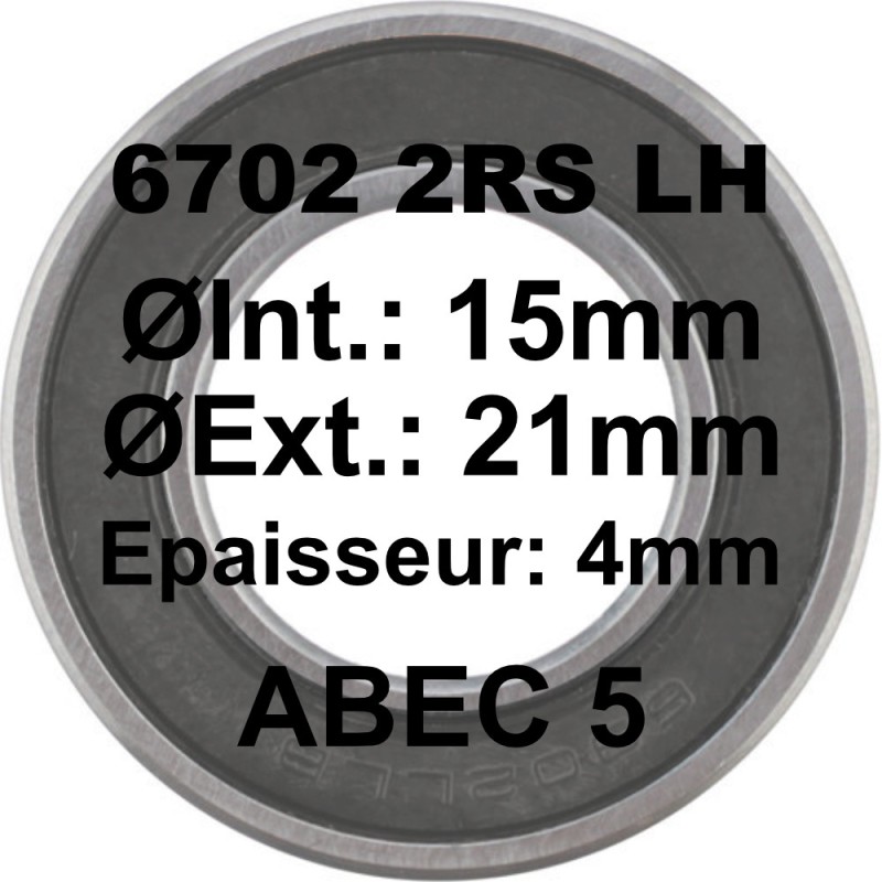 A5 Bearing | 6702 2RS LH 15x21x4 A5 Bearing | 6702 2RS LH 15x21x4