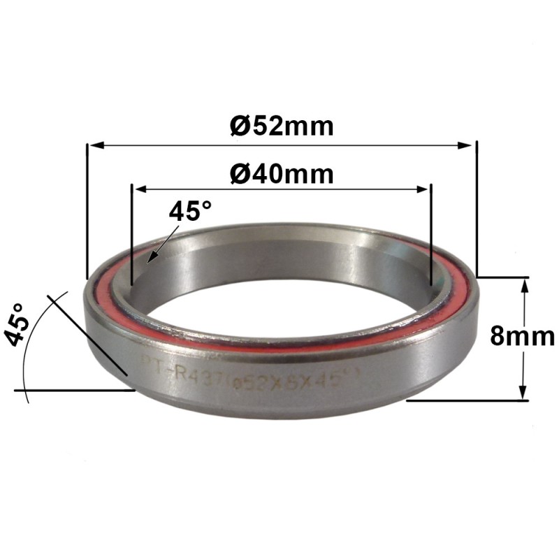 R437 40 x 52 x 8 (45°x45°) Bearing
